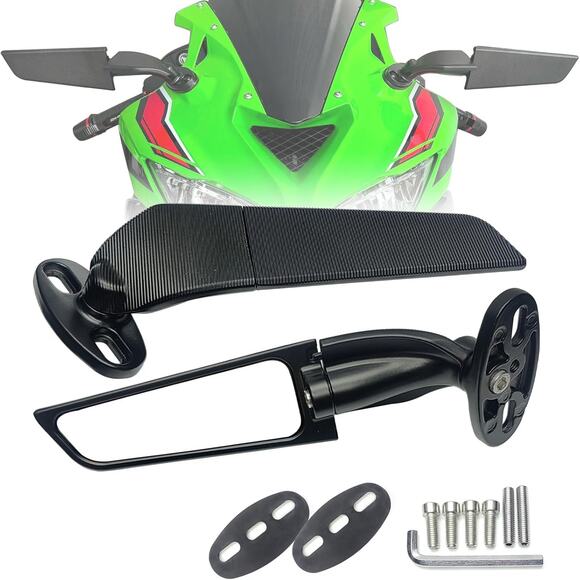 KAIQIVEM Other - Motorcycle Mirrors Stealth Wind Wing Side Rearview Mirrors Compatible With Kawas